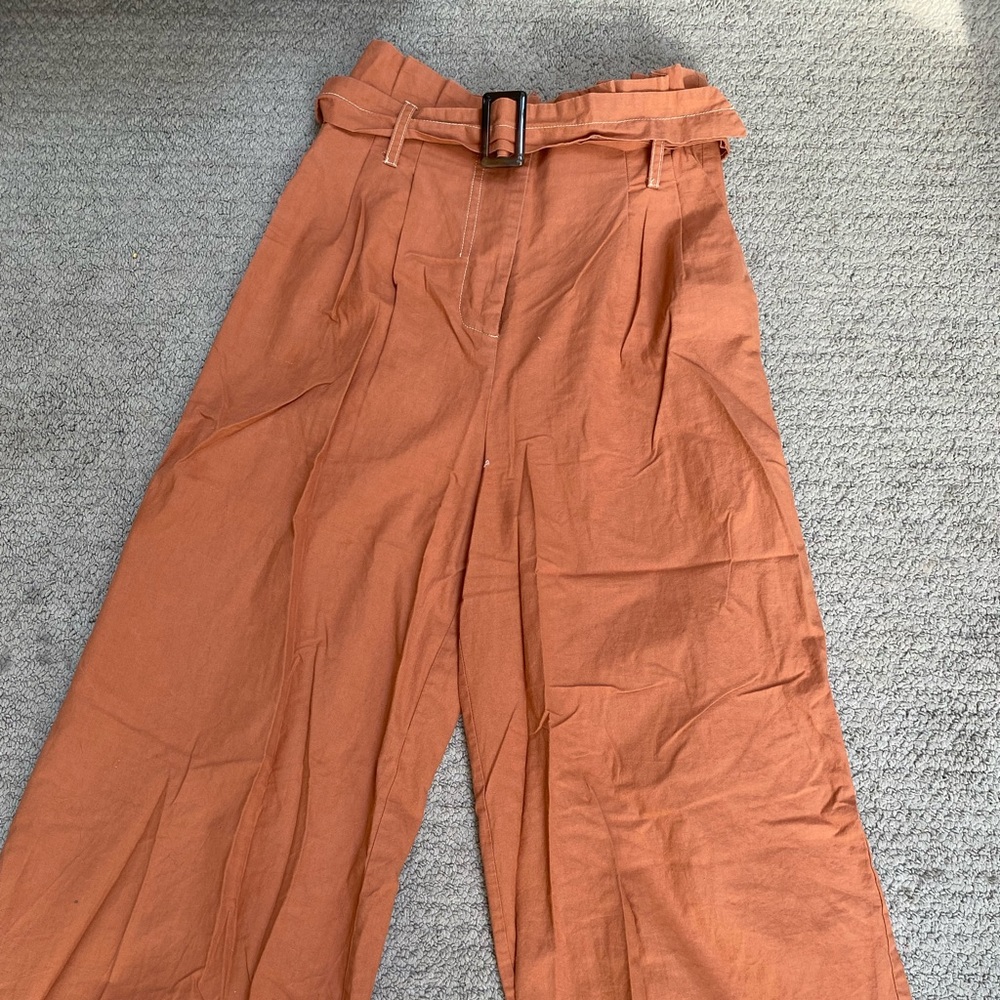 Chestnut brown wide legged pants